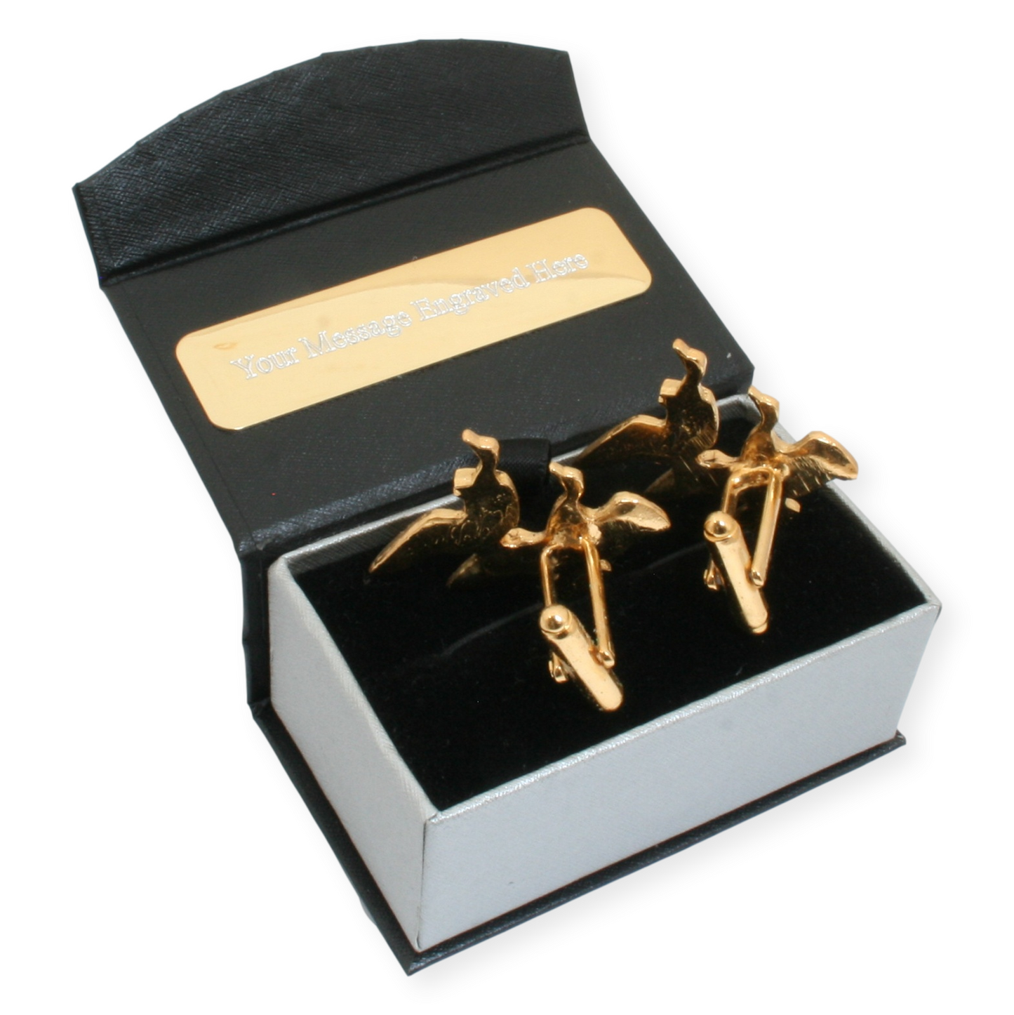 Ducks Gold Plated Pair Of Cufflinks & Engraving Option