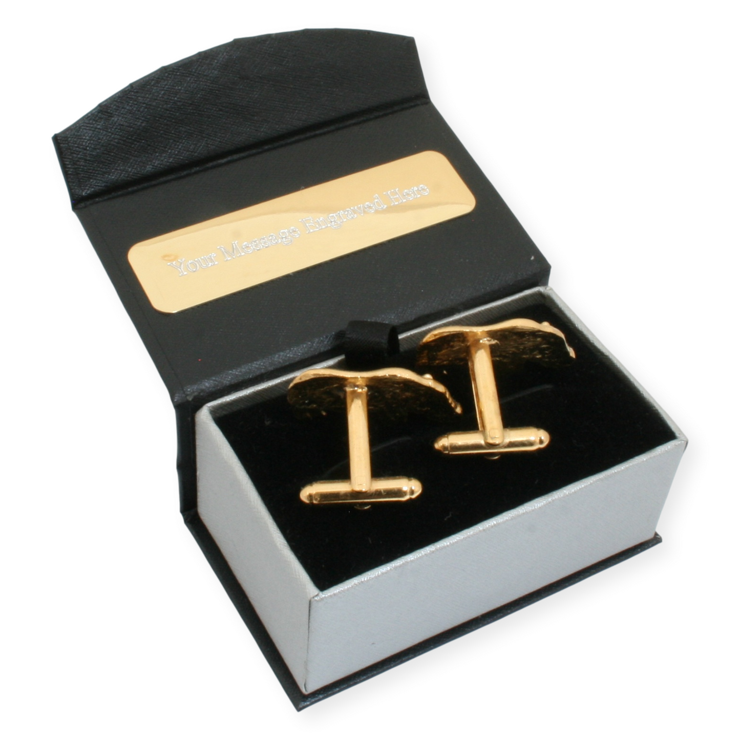 Hippo Gold Plated Pair Of Cufflinks & Engraving Option