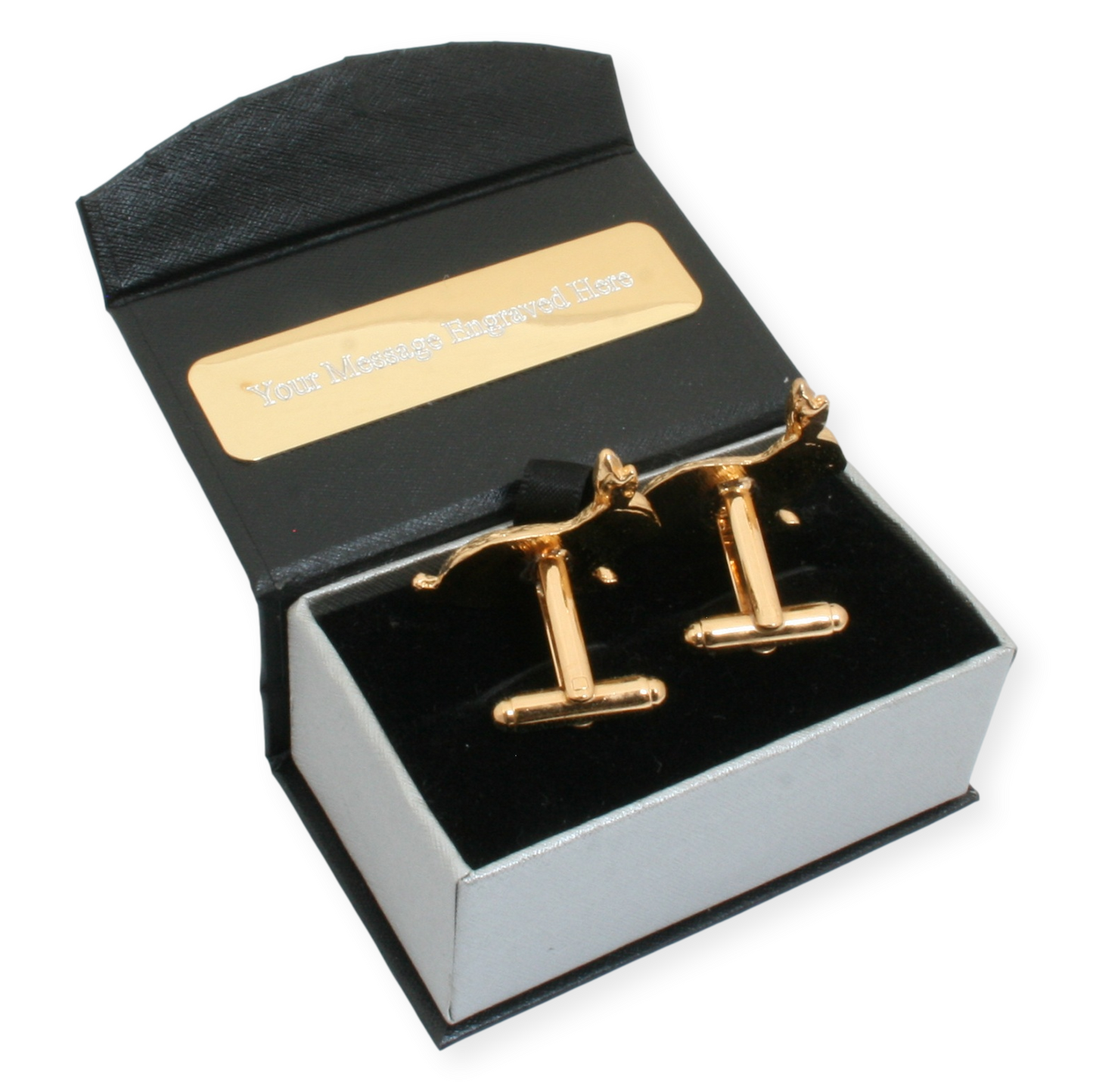 Pair Of Rabbit Gold Plated Cufflinks With Engraving Option