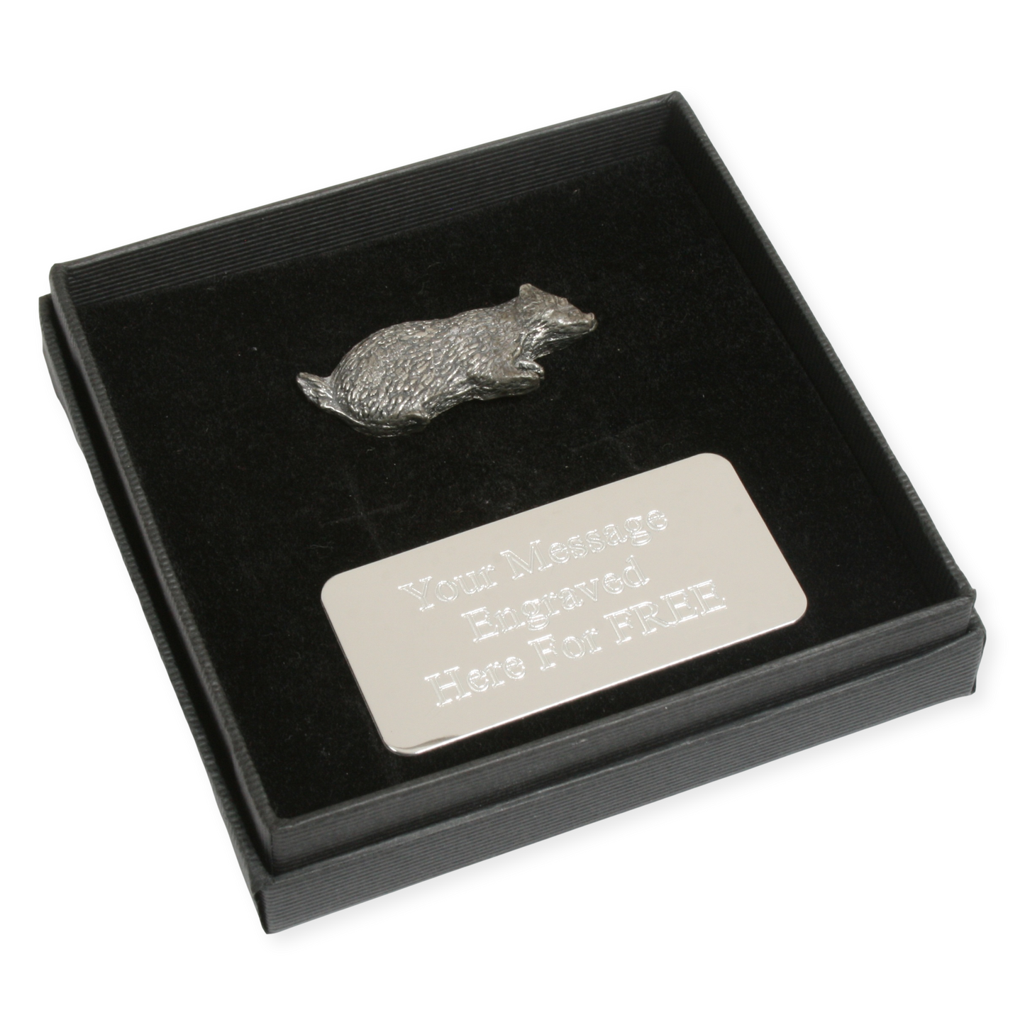 Woodland Animals Pin Badge Nature Wilding Gift Engraved Box