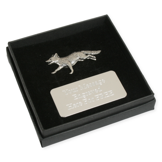 Woodland Animals Pin Badge Nature Wilding Gift Engraved Box