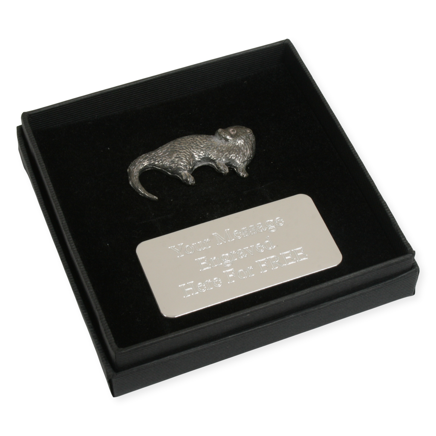 Riverbank Animals Pin Badge Nature Wilding Gift Engraved Box