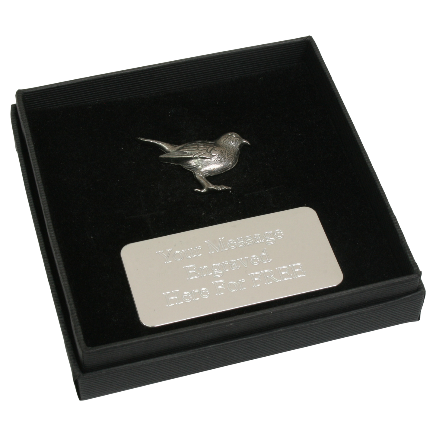 Birds Pin Badge Nature Wilding Gift Engraved Box