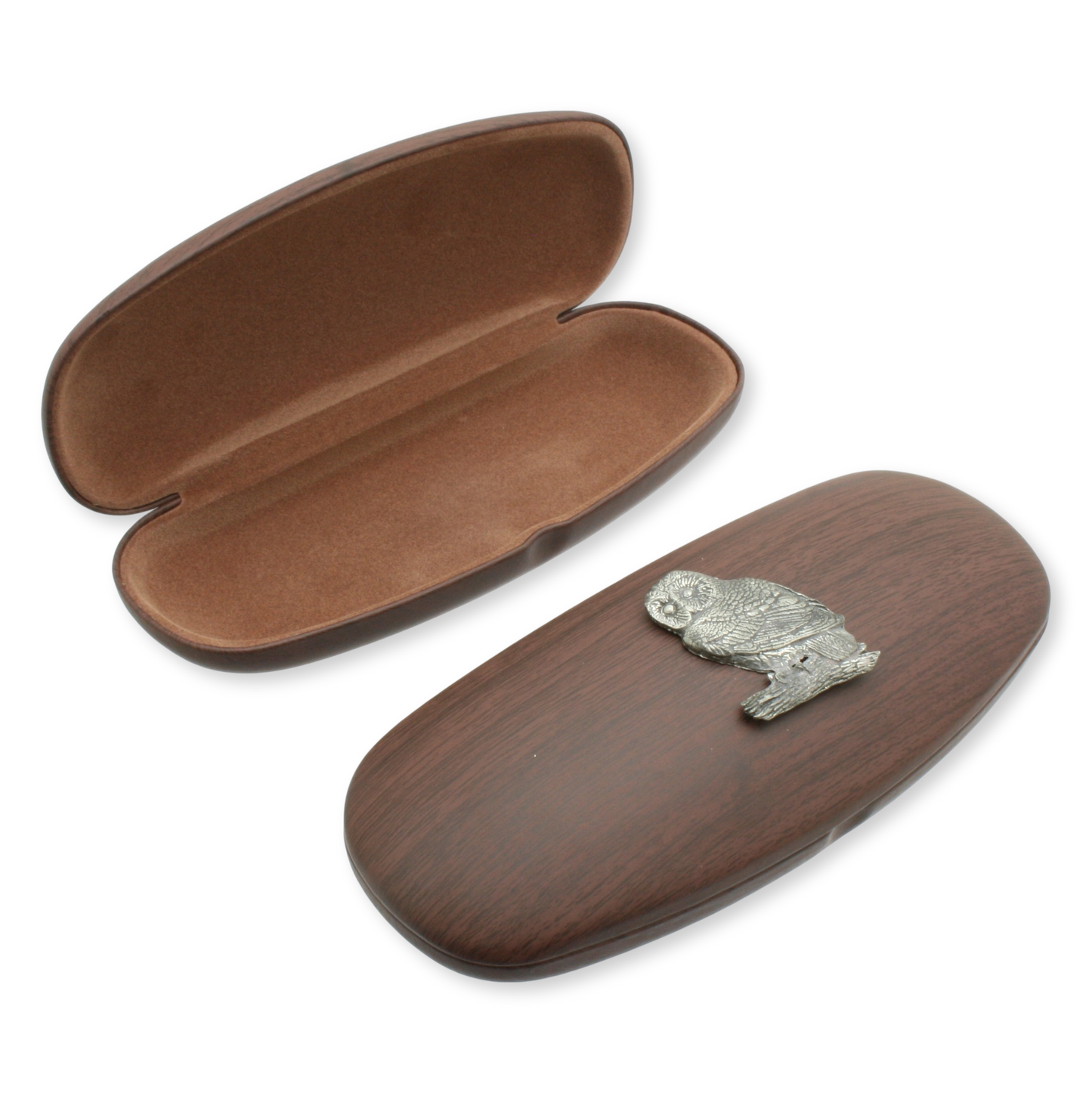 Birds Glasses Case Wood Effect Hard Case Men & Women Eye Protection Engraved Gift