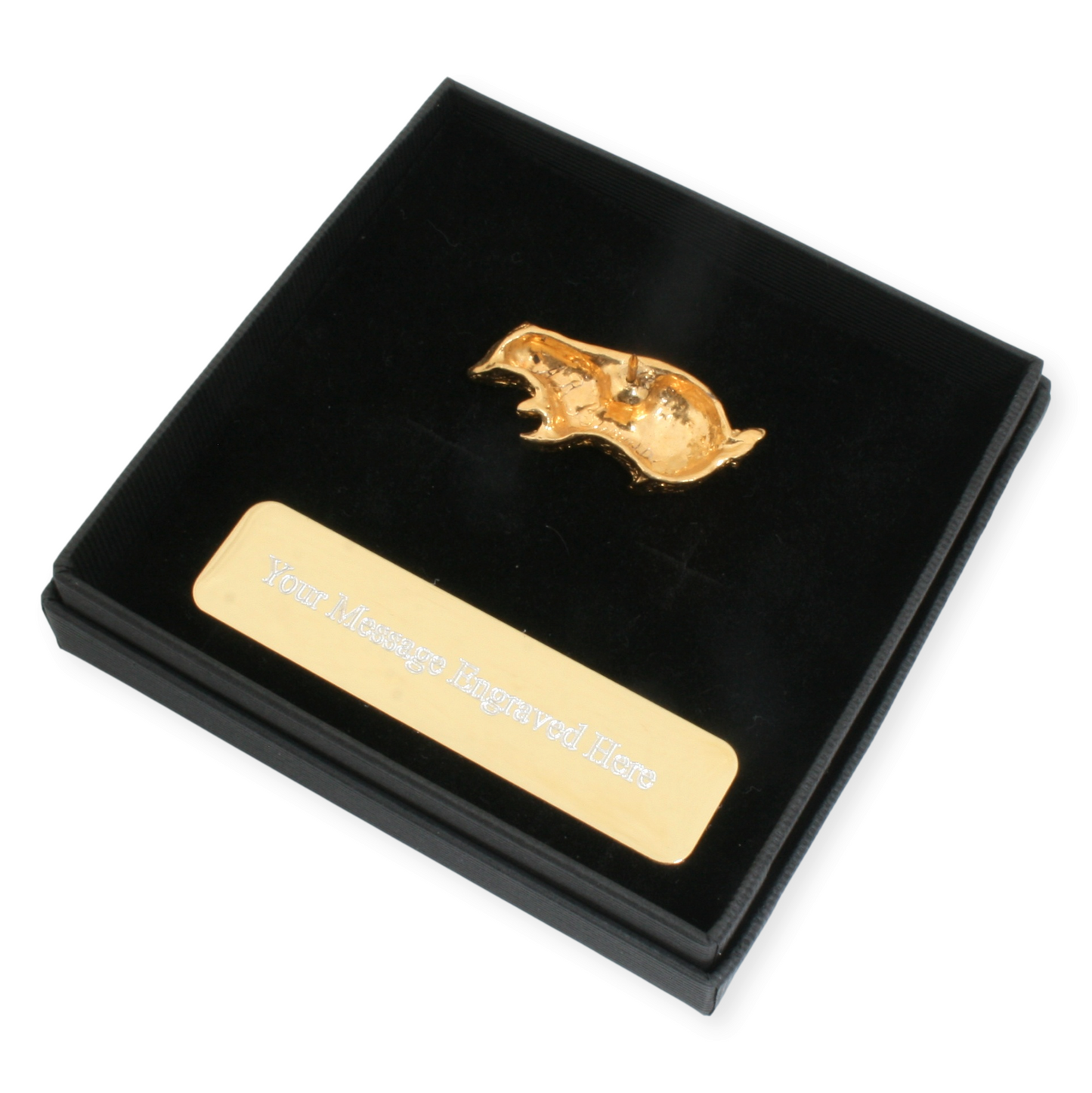 Gold Plated Badger Lapel Pin Badge With Engraving Option