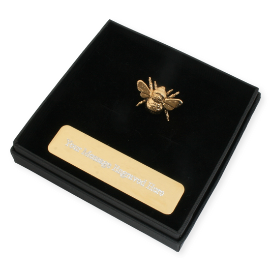 Gold Plated Bee Lapel Pin Badge With Engraving Option