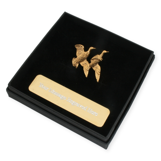 Ducks Gold Plated Lapel Pin Badge With Engraving Option