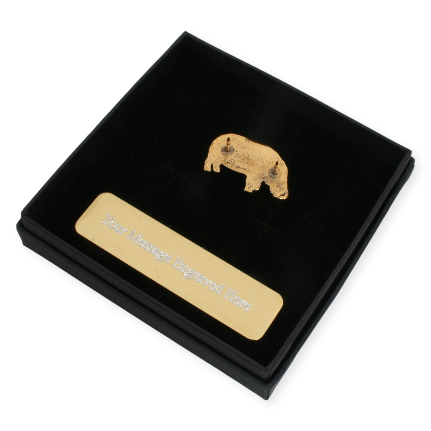 Hippo Gold Plated Lapel Pin Badge With Engraving Option