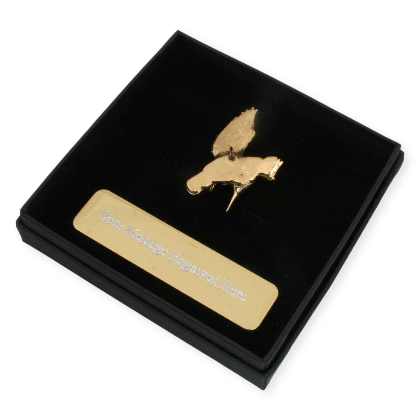 Kingfisher In Flight Gold Plated Lapel Pin Badge With Engraving Option