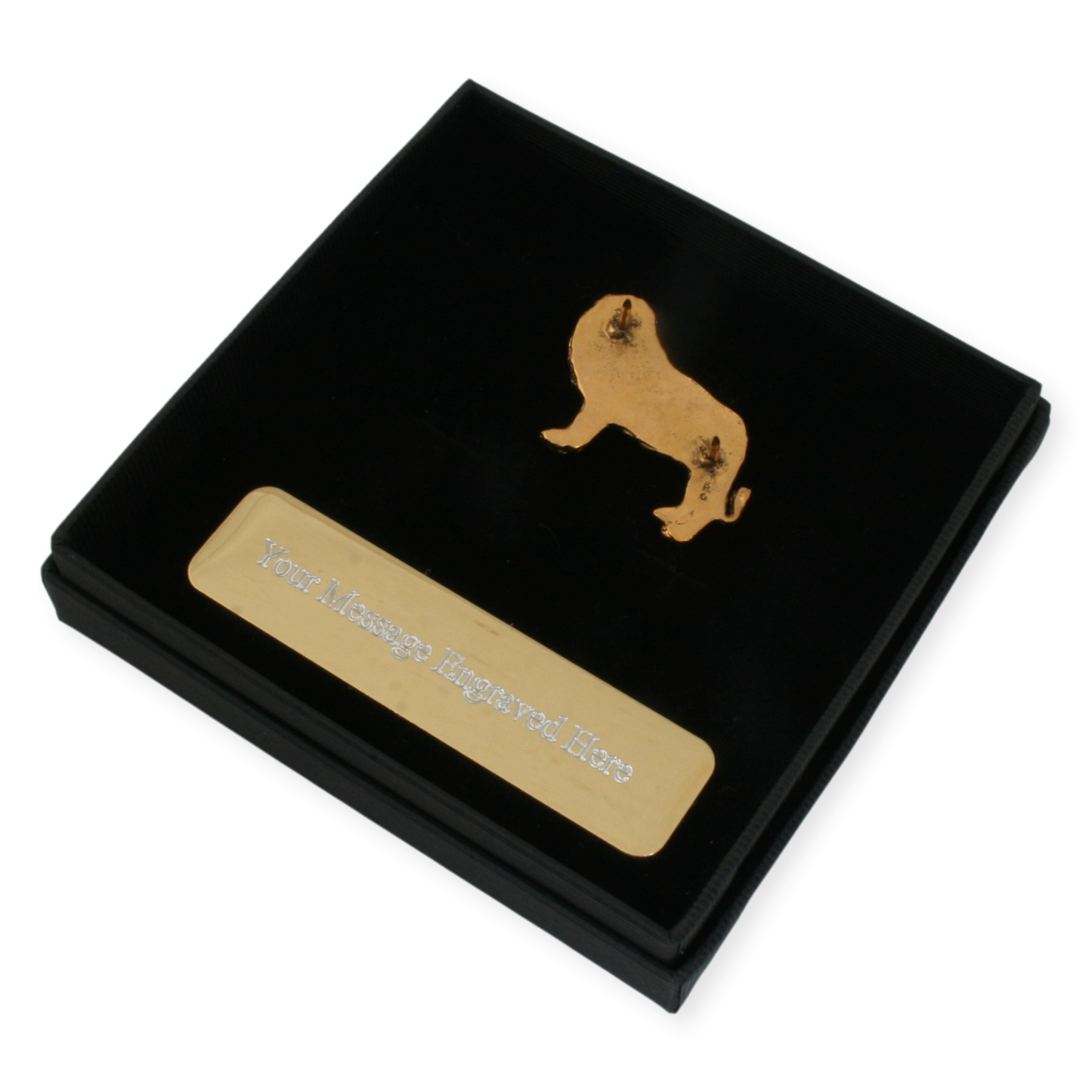 Lion Gold Plated Lapel Pin Badge With Engraving Option