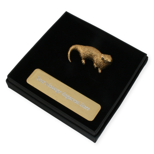 Otter Gold Plated Lapel Pin Badge With Engraving Option