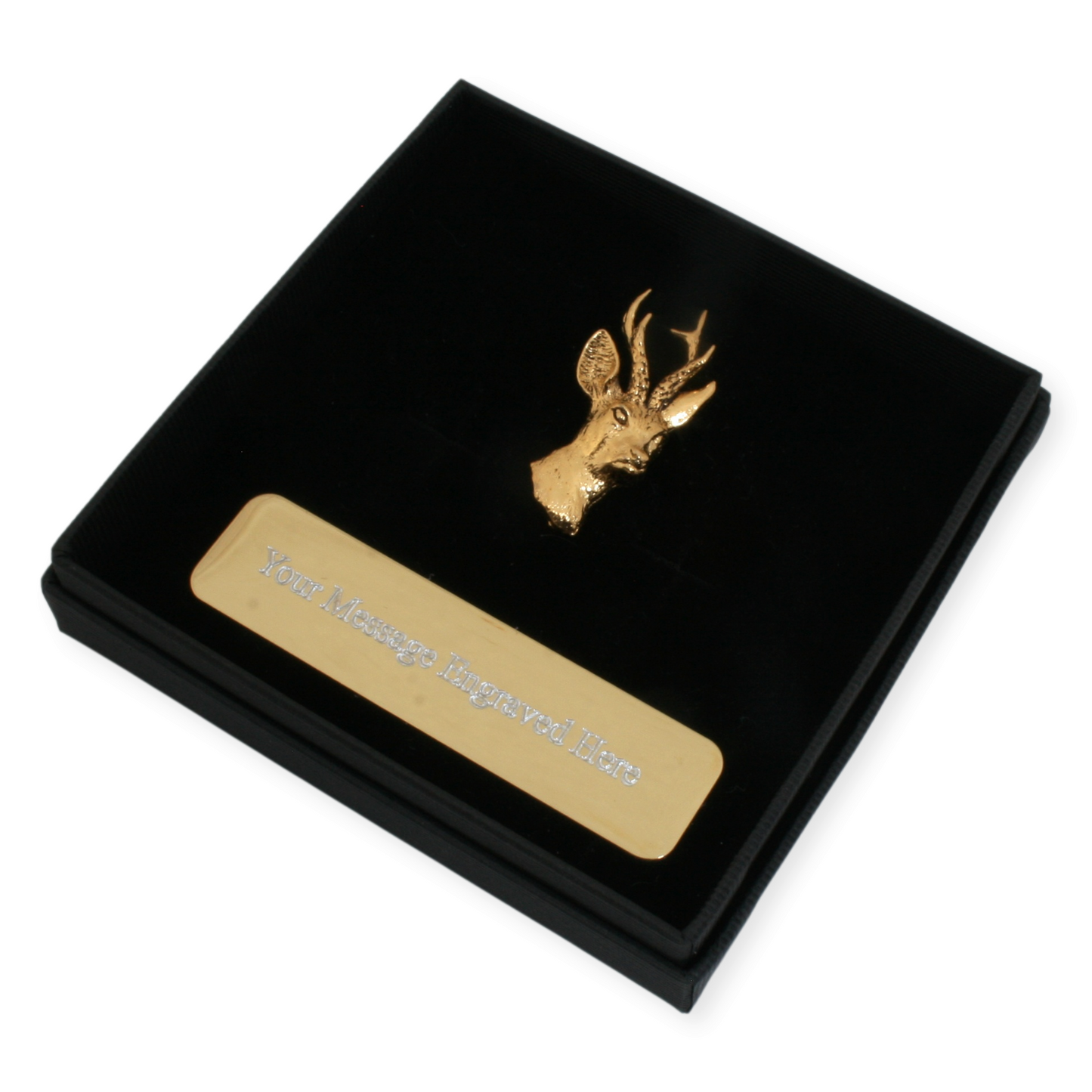 Roe Deer Gold Plated Pin Badge Lapel & Engraving Option