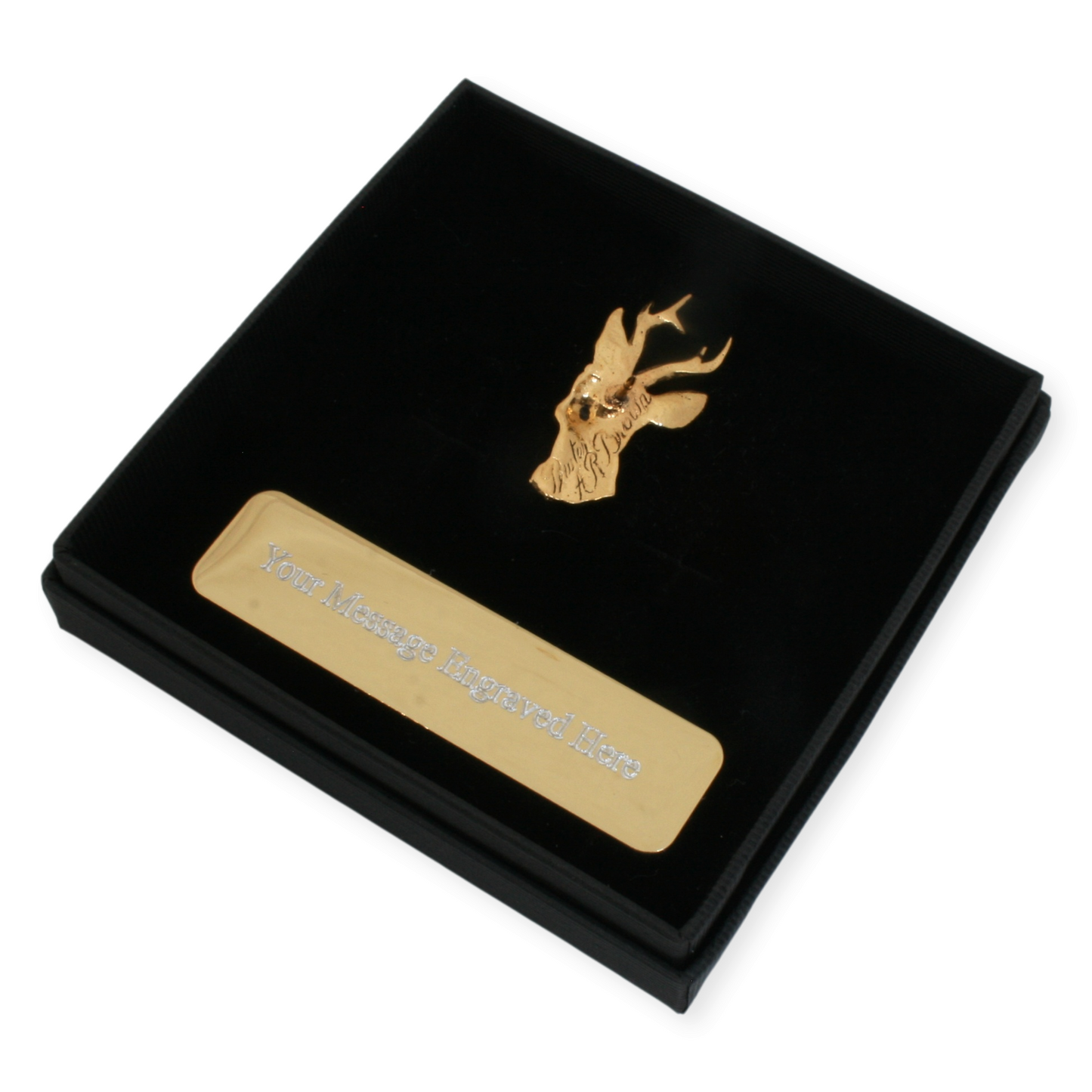 Roe Deer Gold Plated Pin Badge Lapel & Engraving Option