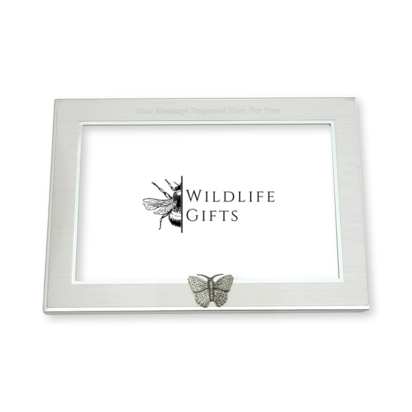 Butterfly Metal Photo Frame Landscape or Portrait Free Engraving Nature Gift