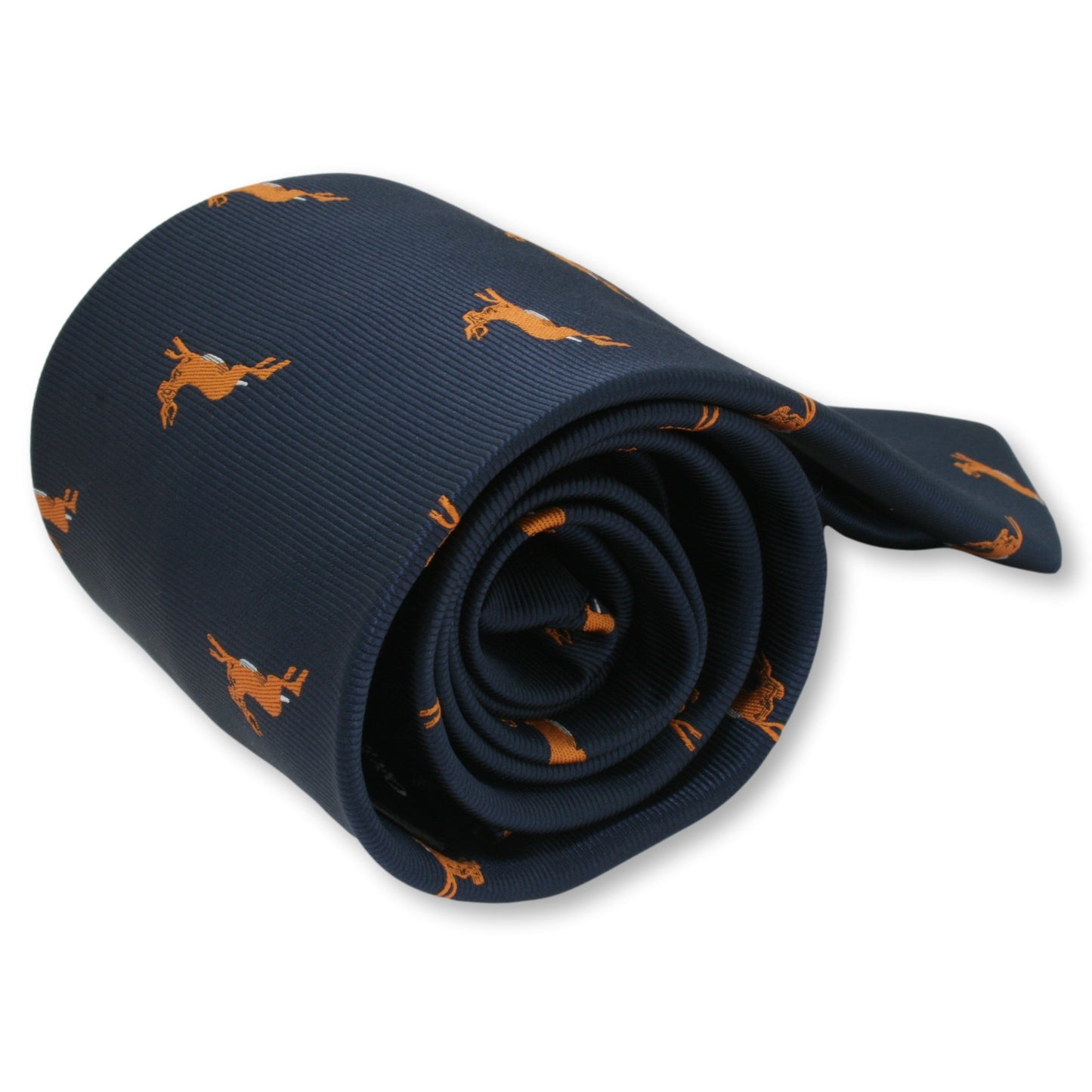 Navy Blue Hare Design Microfiber Neck Tie