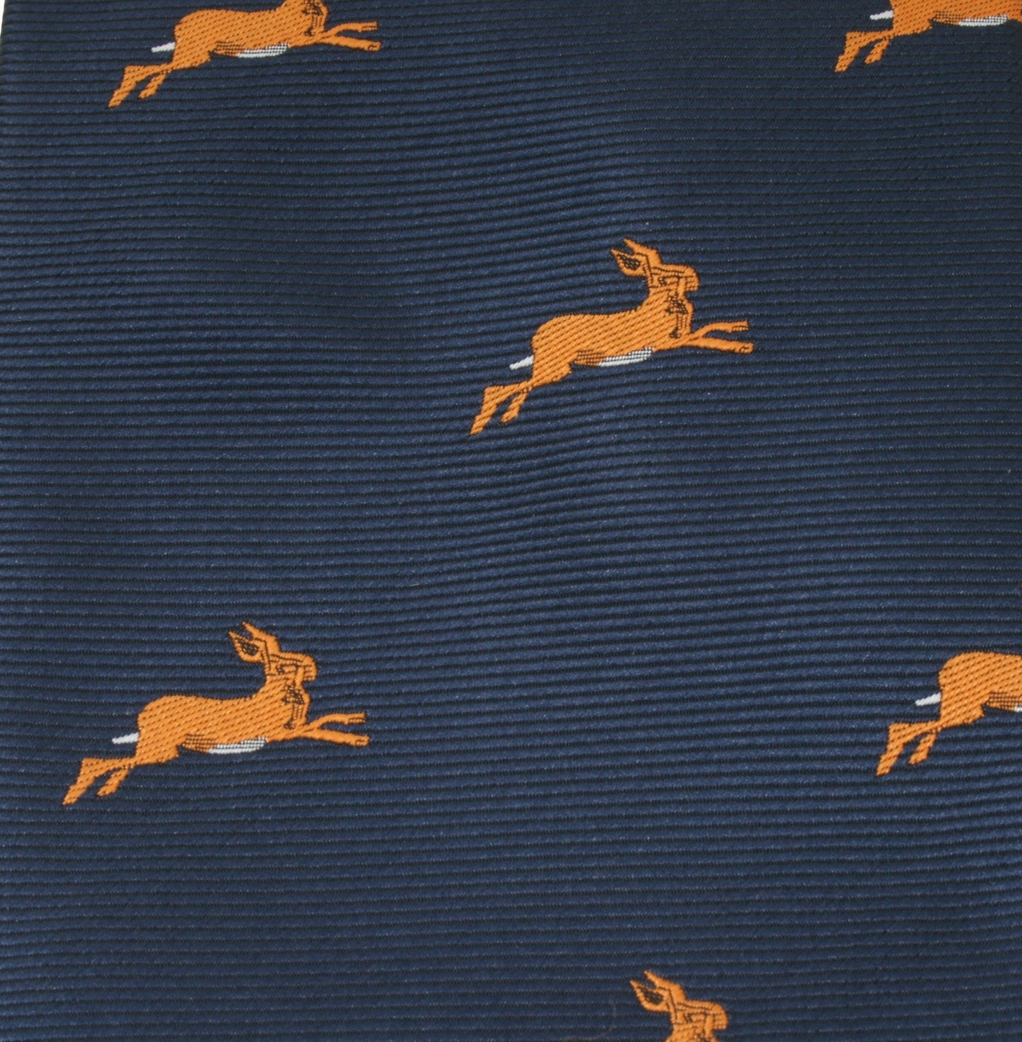 Navy Blue Hare Design Microfiber Neck Tie